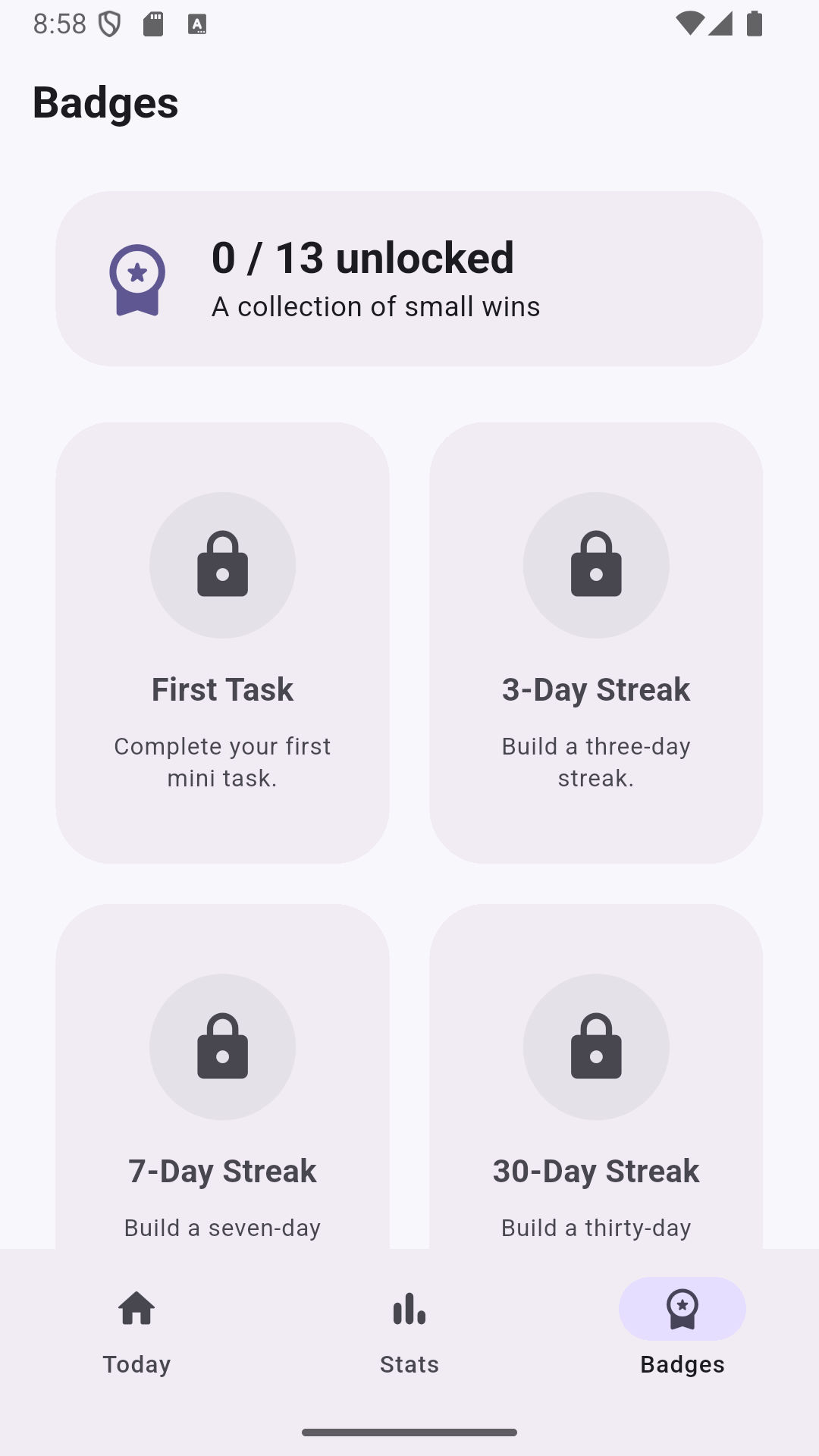 Badges Screen